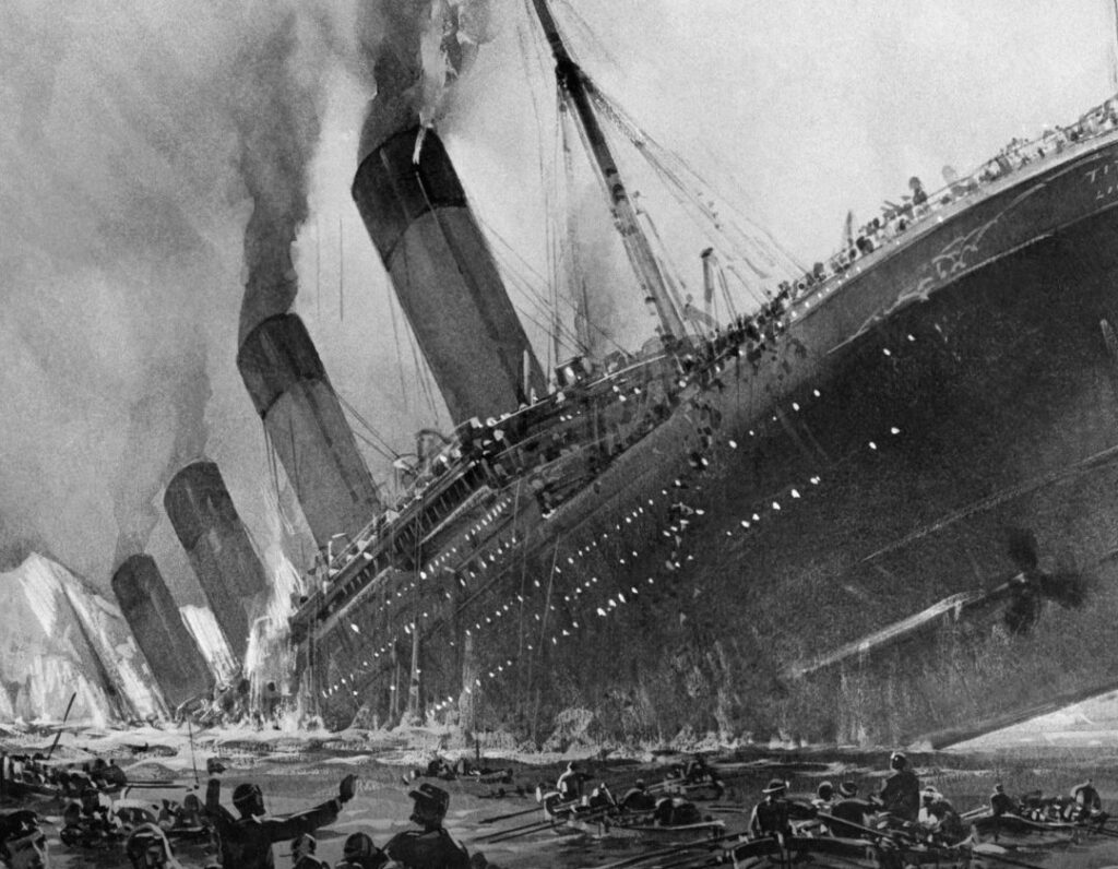 Titanic's condition after the collision - Representative